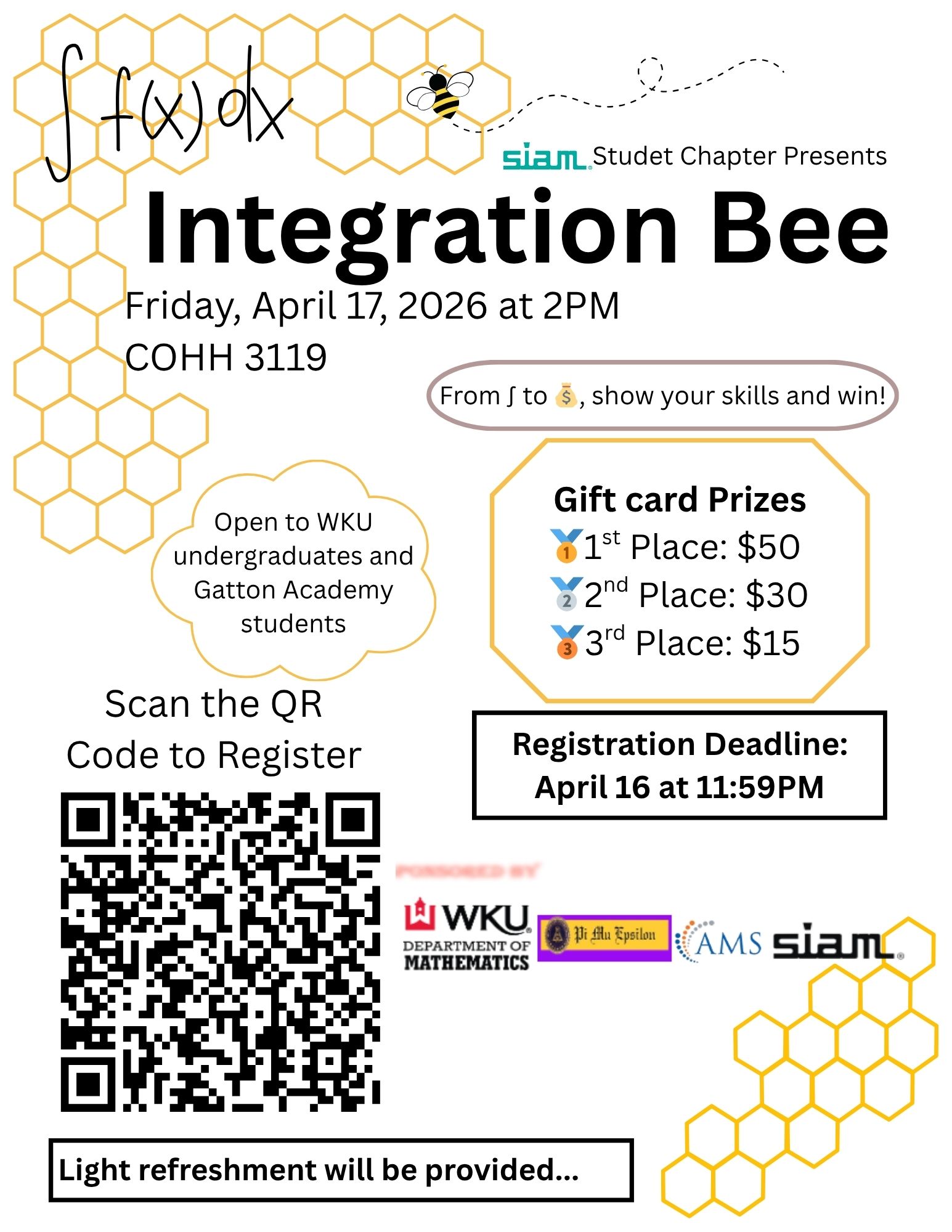 A flier for the 2026 Integration Bee