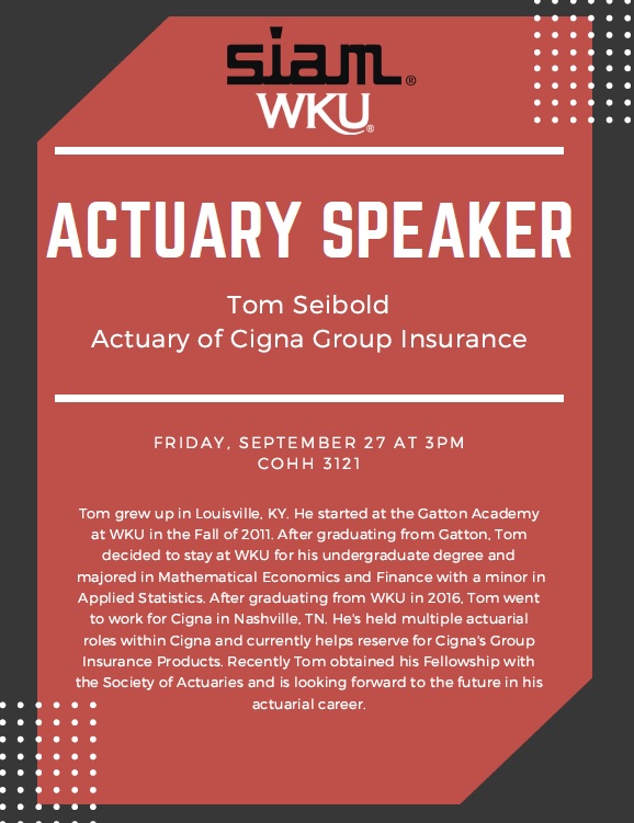 Event Flyer for Actuary Speaker